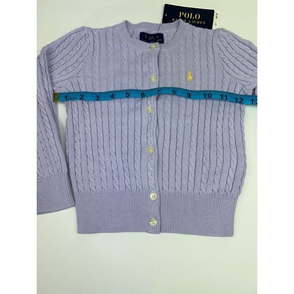 Polo Ralph Lauren Girls Lavender Sweater with Yellow Icon 4/4T - Picture 3 of 6
